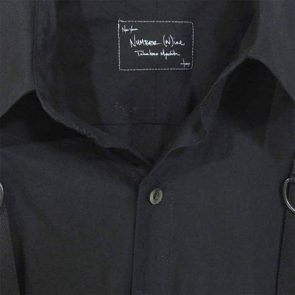 NUMBER(N)INE ナンバーナイン 17SS DW-5600VT Dカン付き シャツ 日本製 長袖シャツ ベルト ブラック系 4【中古】