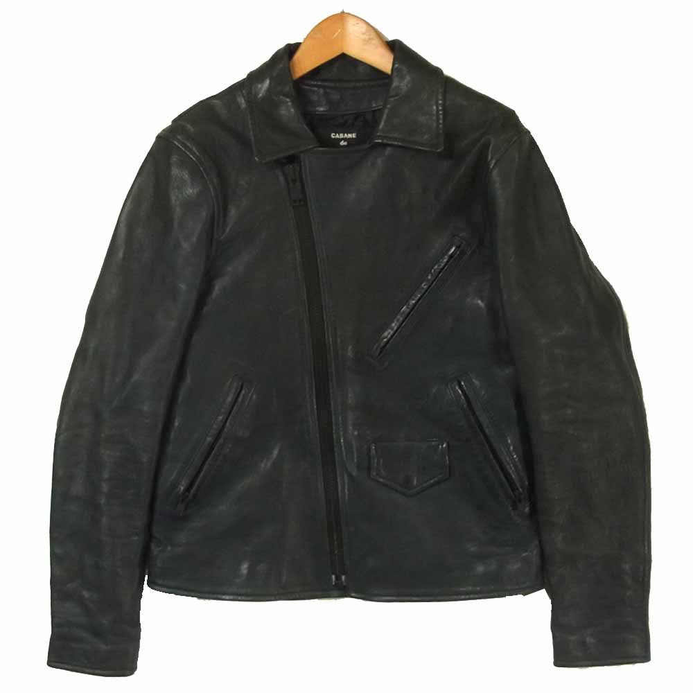 blackmeans ブラックミーンズ CZ14LC759 × ズッカ CABANE DE ZUCCA レザー ダブル ライダース ジャケット ダークネイビー系 2【中古】