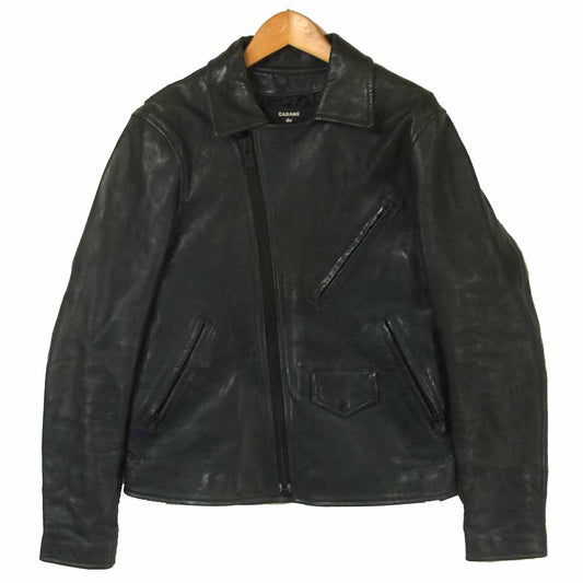 blackmeans ブラックミーンズ CZ14LC759 × ズッカ CABANE DE ZUCCA レザー ダブル ライダース ジャケット ダークネイビー系 2【中古】
