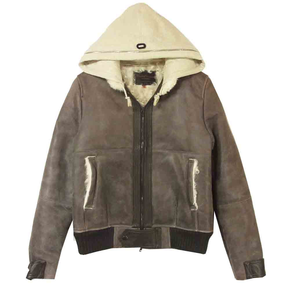 UNDERCOVER アンダーカバー 05AW 5A262-B12  arts&crafts期 リアルムートン レザー ジャケット グレイッシュブラウン系 2【中古】