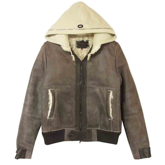 UNDERCOVER アンダーカバー 05AW 5A262-B12  arts&crafts期 リアルムートン レザー ジャケット グレイッシュブラウン系 2【中古】