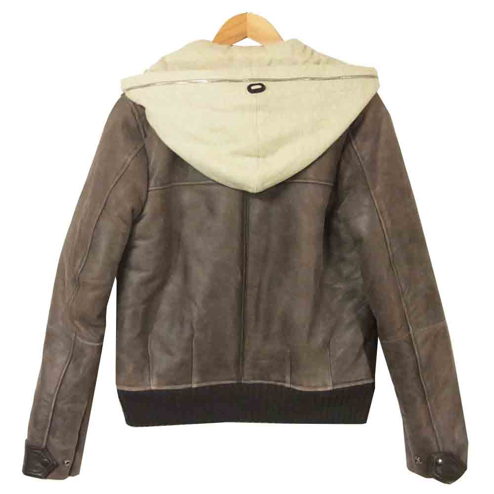 UNDERCOVER アンダーカバー 05AW 5A262-B12  arts&crafts期 リアルムートン レザー ジャケット グレイッシュブラウン系 2【中古】