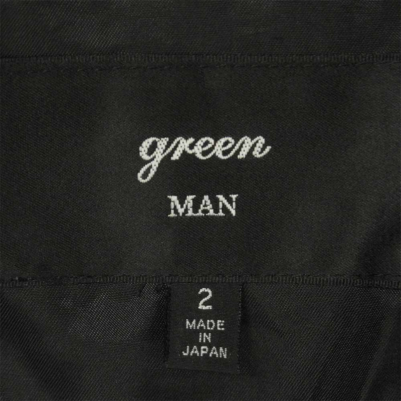 green MAN グリーンマン 襟ボア レザー 牛革 フライト ジャケット 日本製 ブラック系 2【中古】