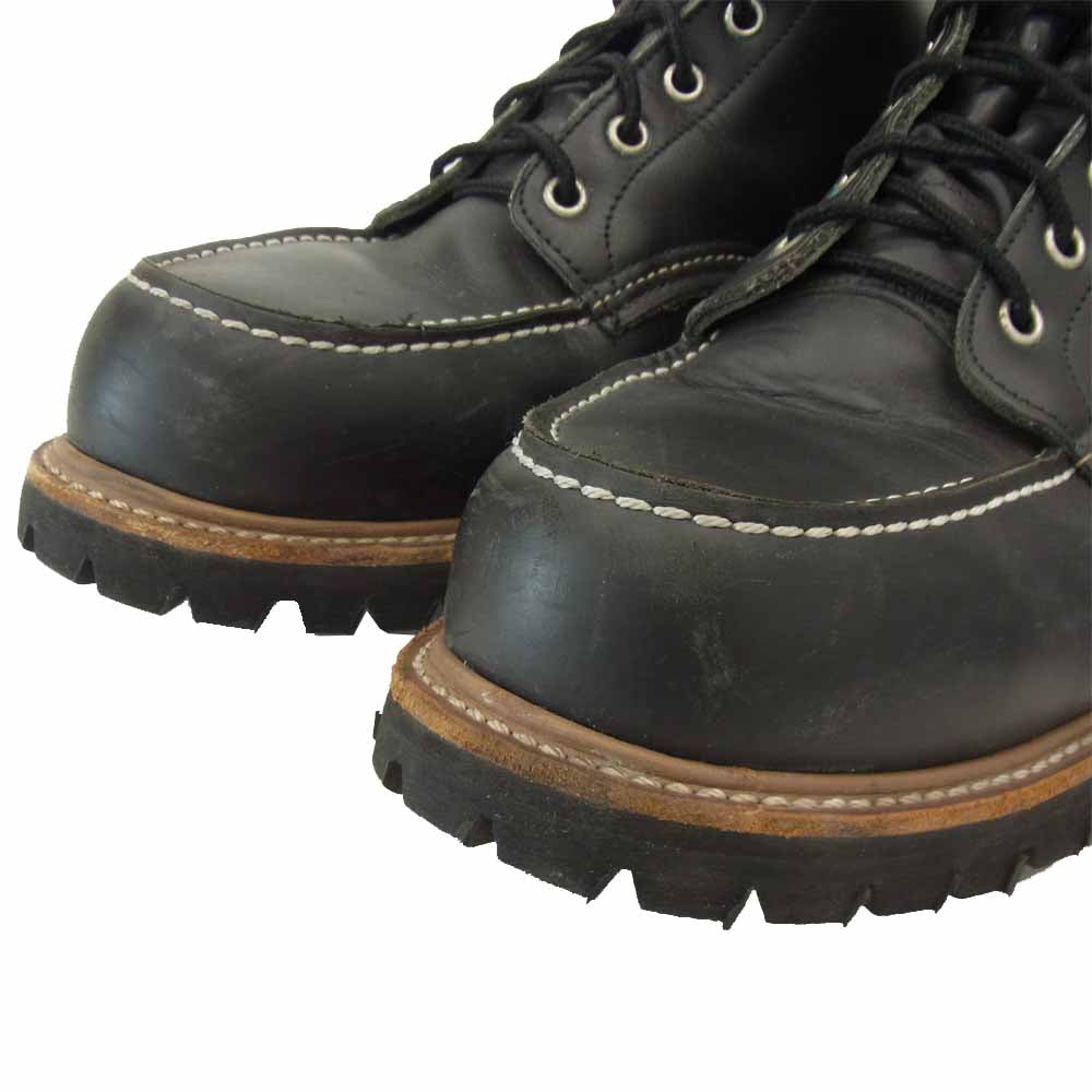 RED WING レッドウィング 刺繍羽タグ モックトゥ ビブラムソール ブーツ ブラック系【中古】