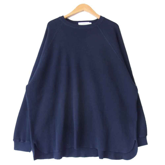 GRAPHPAPER グラフペーパー GM211-70139B WAFFLE L/S TEE ロング スリーブ Tシャツ ネイビー系 F【中古】