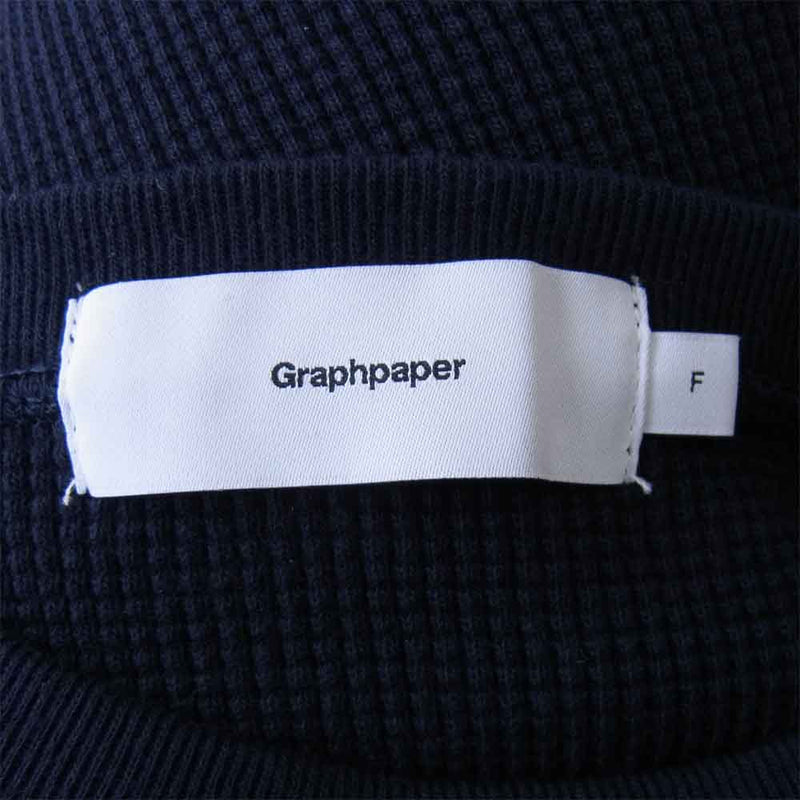 GRAPHPAPER グラフペーパー GM211-70139B WAFFLE L/S TEE ロング スリーブ Tシャツ ネイビー系 F【中古】