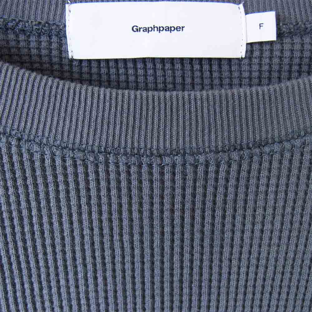 GRAPHPAPER グラフペーパー GM211-70139B WAFFLE L/S TEE ロング スリーブ Tシャツ カーキ系 F【中古】