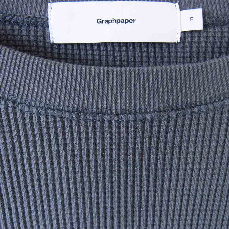 GRAPHPAPER グラフペーパー GM211-70139B WAFFLE L/S TEE ロング スリーブ Tシャツ カーキ系 F【中古】