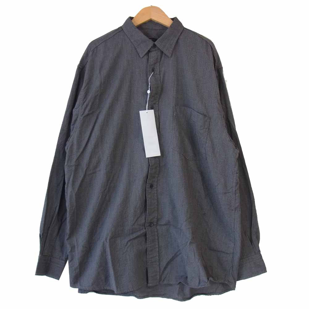 COMOLI コモリ T01-02017 ヨリ杢 シャツ ダークグレー系 4【新古品】【未使用】【中古】