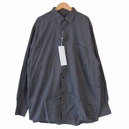 COMOLI コモリ T01-02017 ヨリ杢 シャツ ダークグレー系 4【新古品】【未使用】【中古】