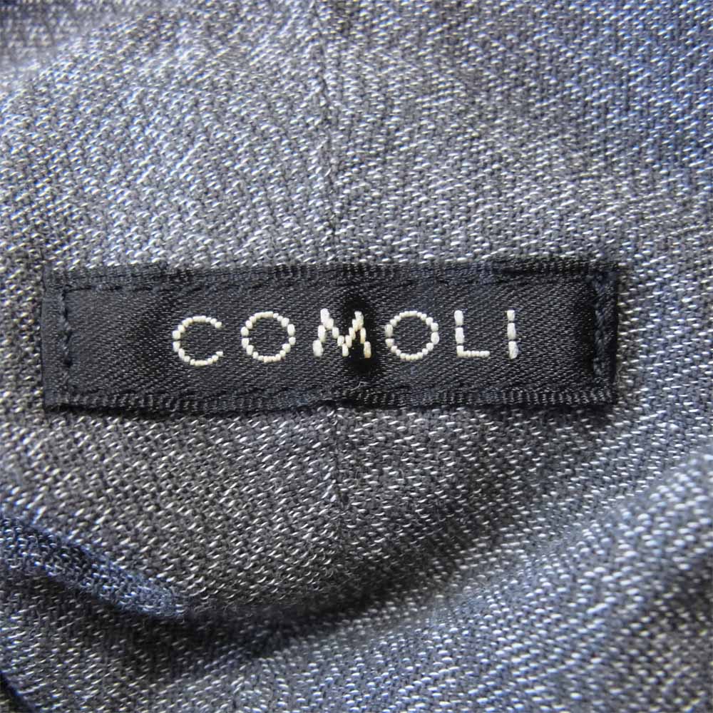 COMOLI コモリ T01-02017 ヨリ杢 シャツ ダークグレー系 4【新古品】【未使用】【中古】