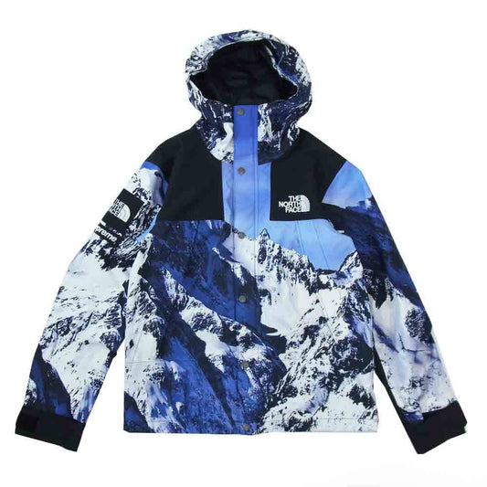Supreme シュプリーム 17AW NP61701I × ノースフェイス THE NORTH FACE 国内正規品 Mountain Parka 雪山 マウンテン パーカー ホワイト系 ブルー系 S【中古】