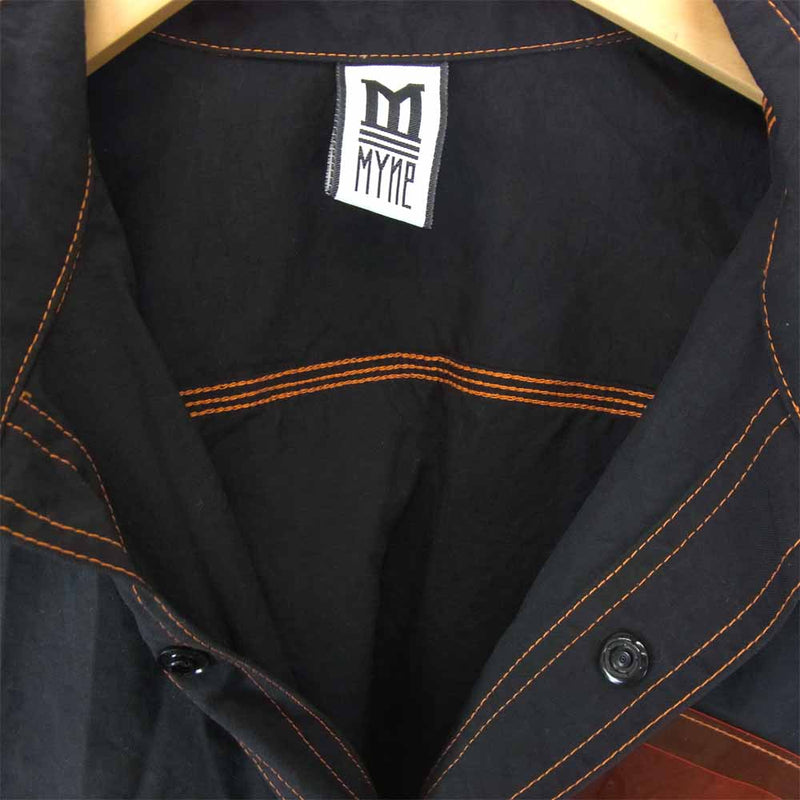 MIHARA YASUHIRO ミハラヤスヒロ 19AW G01SH232 × Myne マイン Clear pocket shirt PVC ポケット シャツ ブラック系 M【中古】