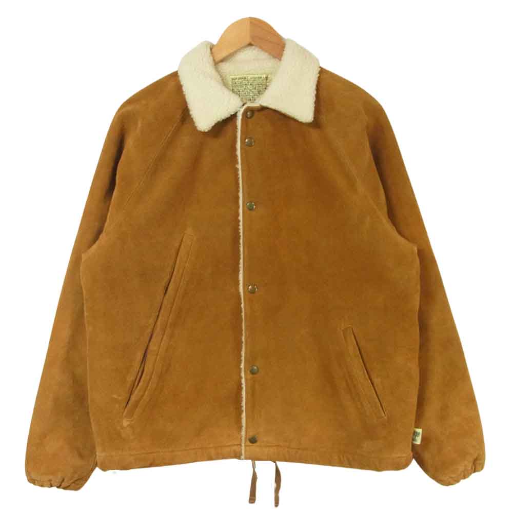 ビームスサーフ × SK8 SSZ 裏ボア スエード レザー コート ジャケット 中国製 ブラウン系 S【中古】