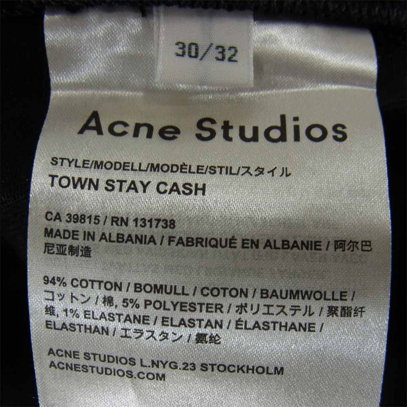 ACNE STUDIOS アクネストゥディオズ TOWN STAY CASH デニム パンツ ブラック系 30/32【中古】