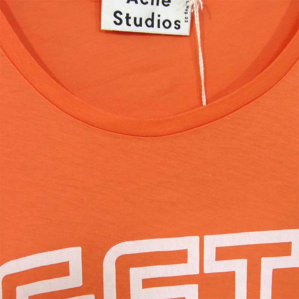 ACNE STUDIOS アクネストゥディオズ GET IT HERE プリント Tシャツ オレンジ系 XS【新古品】【未使用】【中古】