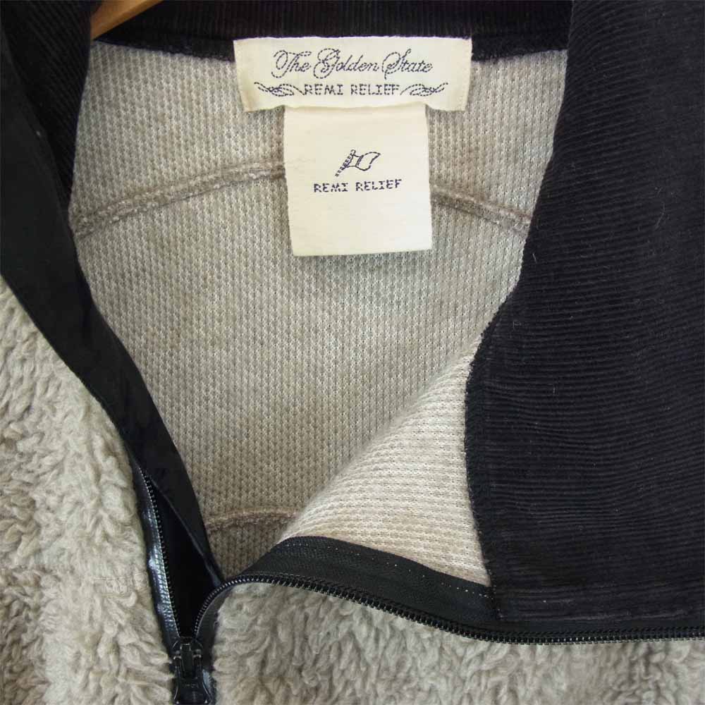 REMI RELIEF レミレリーフ 日本製 ウール フリース ベスト ベージュ系 M【中古】