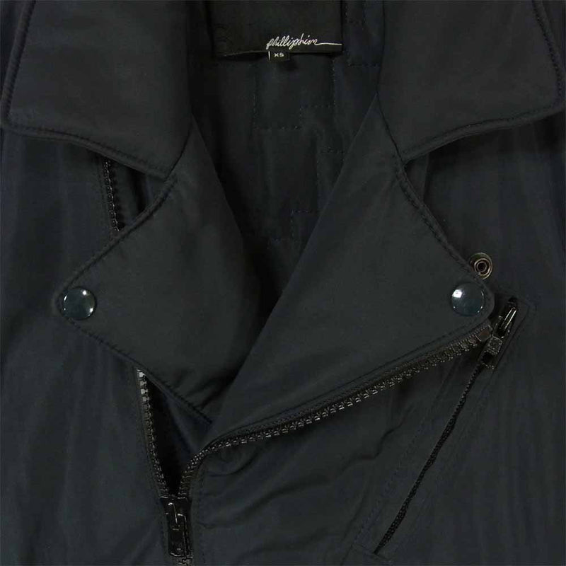 スリーワン フィリップ リム 国内正規品 PADDED RIDERS JACKET 中綿 ライダース ジャケット ブラック系 XS【中古】