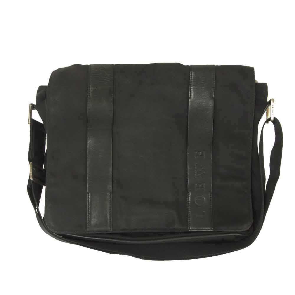 LOEWE ロエベ 裏地ロゴ ショルダー バッグ ブラック系【中古】