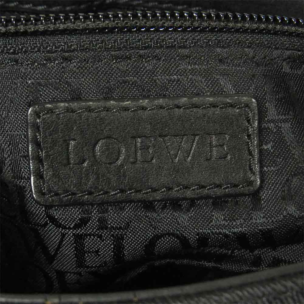 LOEWE ロエベ 裏地ロゴ ショルダー バッグ ブラック系【中古】