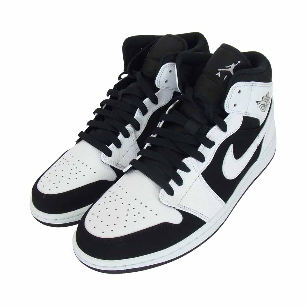 NIKE ナイキ 554724 113 AIR JORDAN 1 MID エア ジョーダン 1 ミッド  ブラック系 ホワイト系 US10【極上美品】【中古】