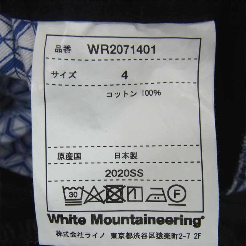 WHITE MOUNTAINEERING ホワイトマウンテニアリング WR2071401 2 TUCKED WIDE PANTS ワイド パンツ ブラック系 4【中古】