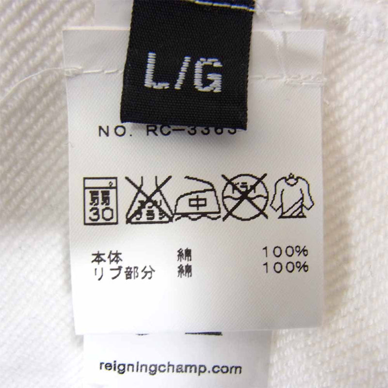 REIGNING CHAMP レイニングチャンプ RC-3363 サイド ジップ プルオーバー パーカー ホワイト系 L/G【中古】