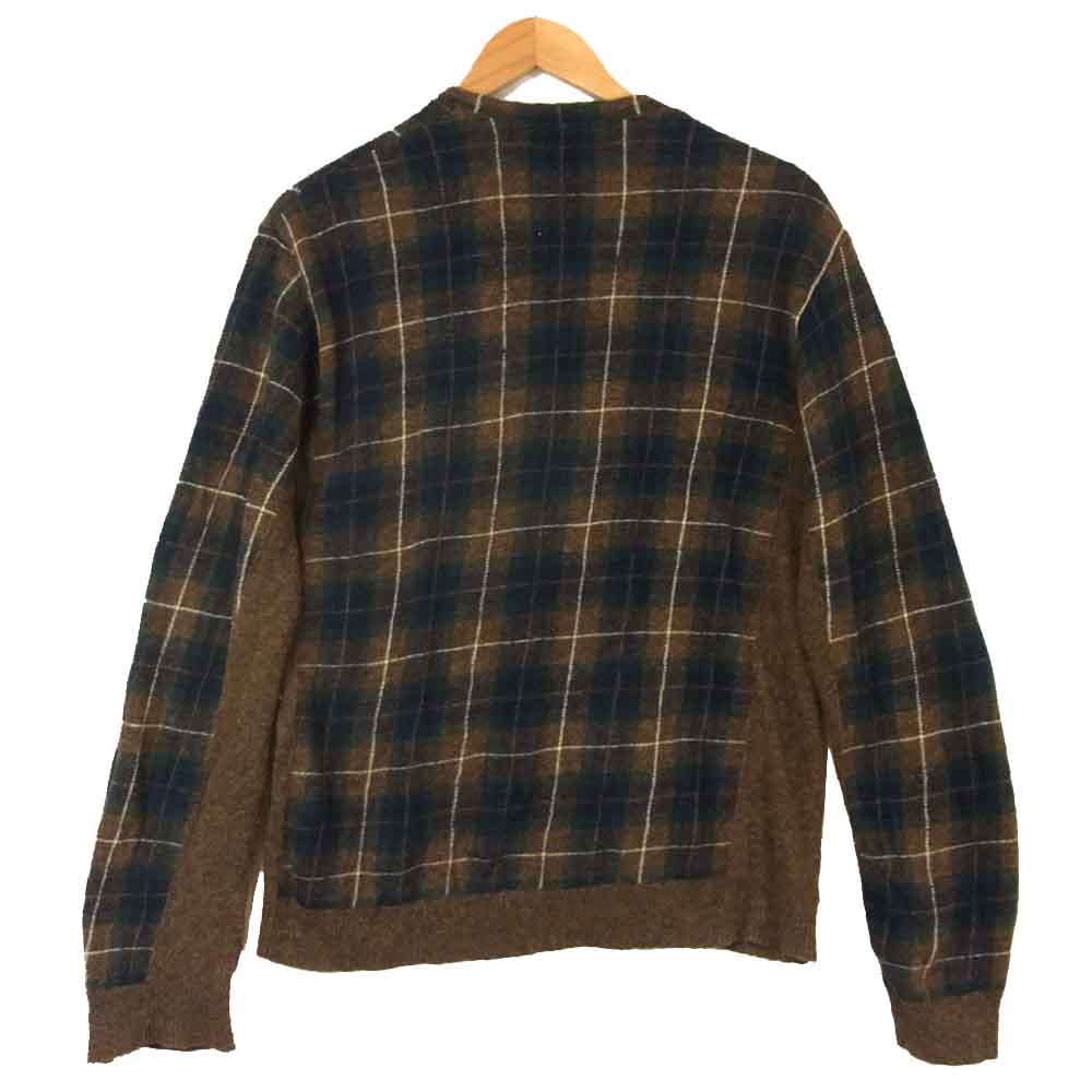 JUNYA WATANABE COMME des GARCONS MAN ジュンヤワタナベコムデギャルソンマン WG-N025 チェック スタンドカラー カーディガン ブラウン系 M【中古】