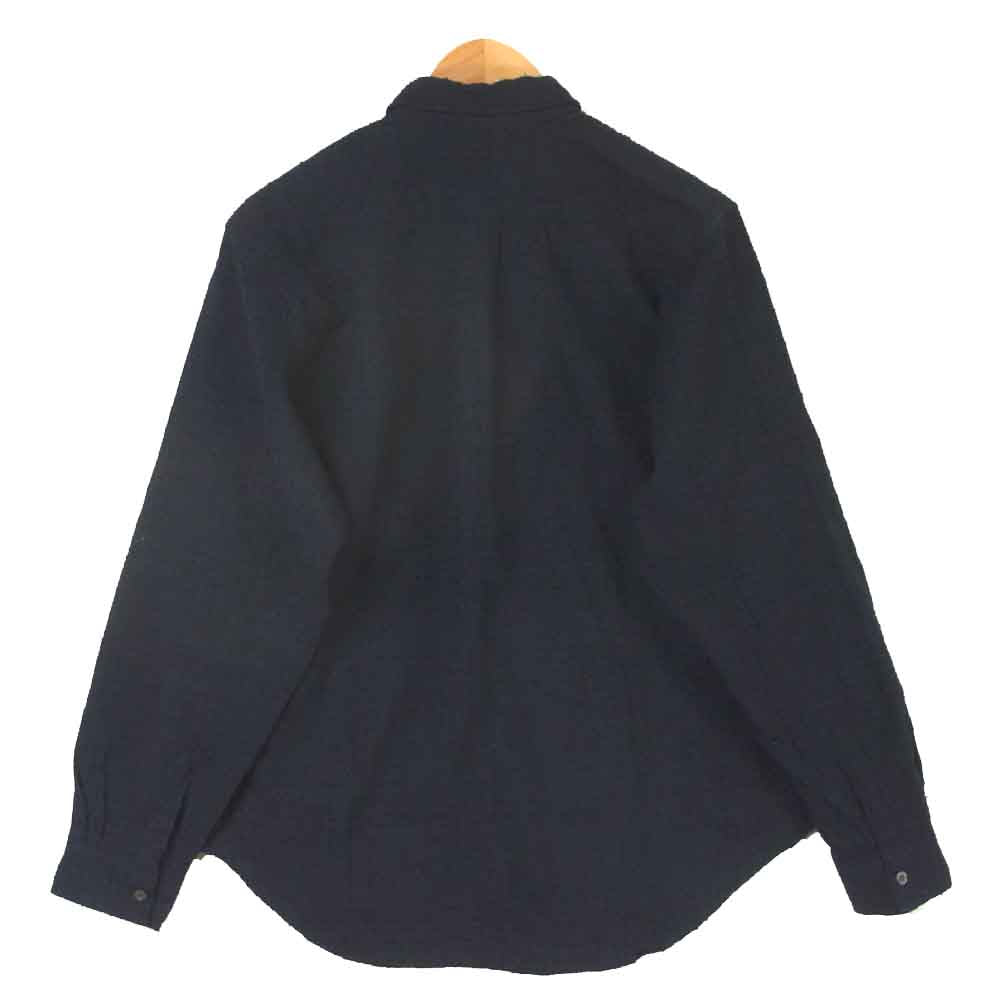 COMME des GARCONS コムデギャルソン W11156 SHIRT ウール モヘヤ チェック 長袖 シャツ フランス製 ネイビー系 S【美品】【中古】