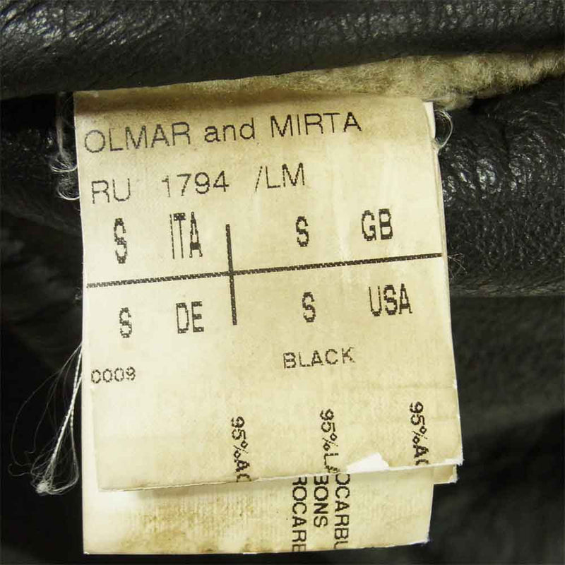 Rick Owens リックオウエンス 国内正規品 リアル ムートン レザー ジャケット イタリア製 ブラック系 S【中古】