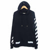 OFF-WHITE オフホワイト 国内正規品  BLUE COLLAR HOODIE プルオーバー パーカー ブラック系 M【中古】