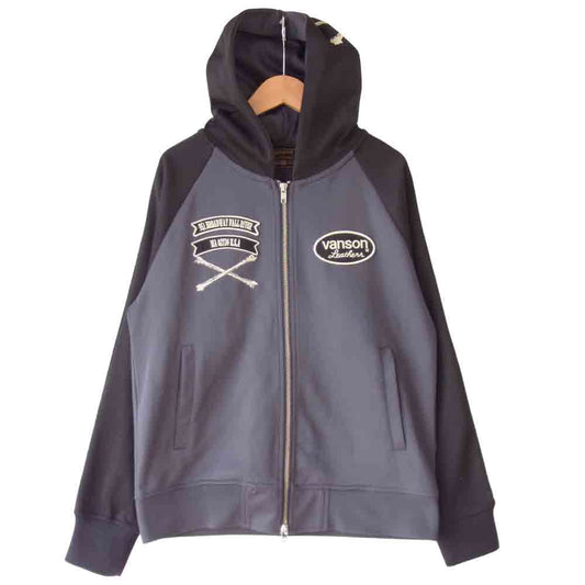 VANSON バンソン ジャージ ジャケット 黒×グレー M【中古】