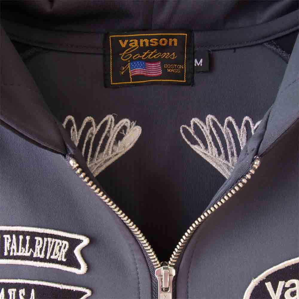 VANSON バンソン ジャージ ジャケット 黒×グレー M【中古】