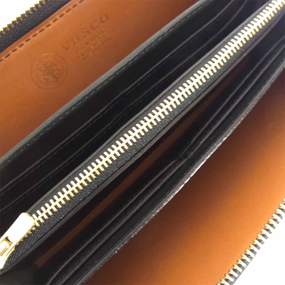 ヴァスコ VSC-701Z LEATHER VOYAGE ROUND ZIP LONG WALLET イタリアンオイルレザー ラウンドジップ ファスナー ウォレット 長財布 ブラック系【新古品】【未使用】【中古】
