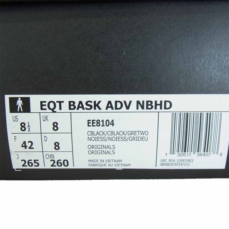 adidas アディダス EE8104 NEIGHBORHOOD ネイバーフッド BBC ビリオネアボーイズクラブ EQT BASK ADV NBHD ブラック系 グレー系 US8.5【中古】