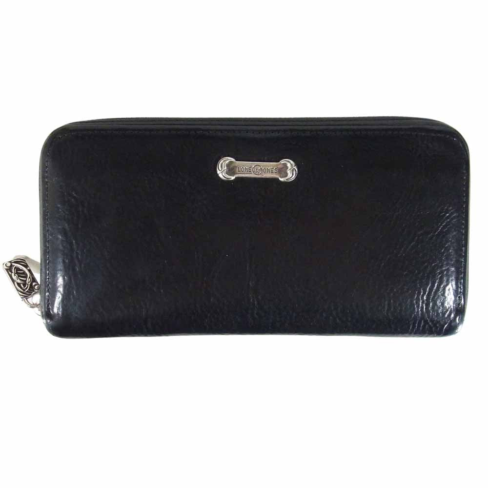 LONE ONES ロンワンズ ZIPPER LONG WALLET ラウンドジップ レザー ウォレット ブラック系【中古】