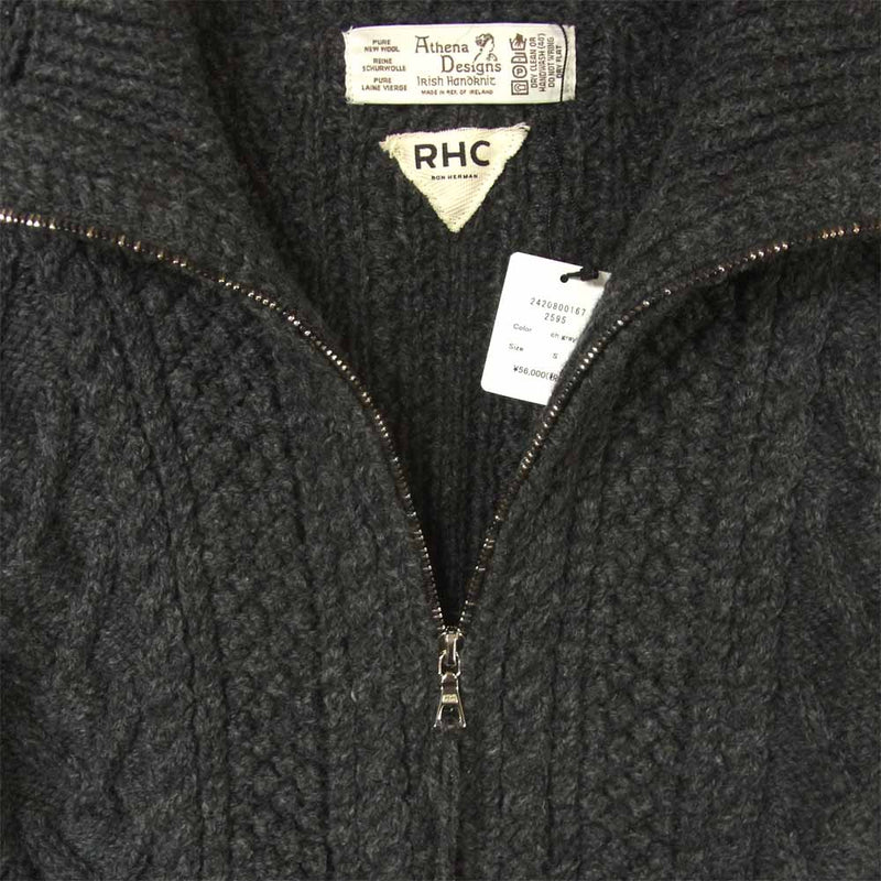 Ron Herman ロンハーマン ATHENA DESIGNS アテナデザイン Zip Cable Sweater ジップ アップ ニット グレー系 S【極上美品】【中古】
