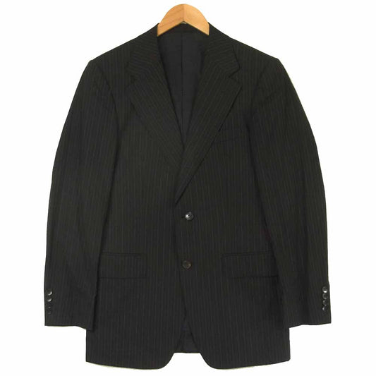 GUCCI グッチ 国内正規品 ストライプ セットアップ スーツ ジャケット パンツ スイス製 ブラック系 46【中古】