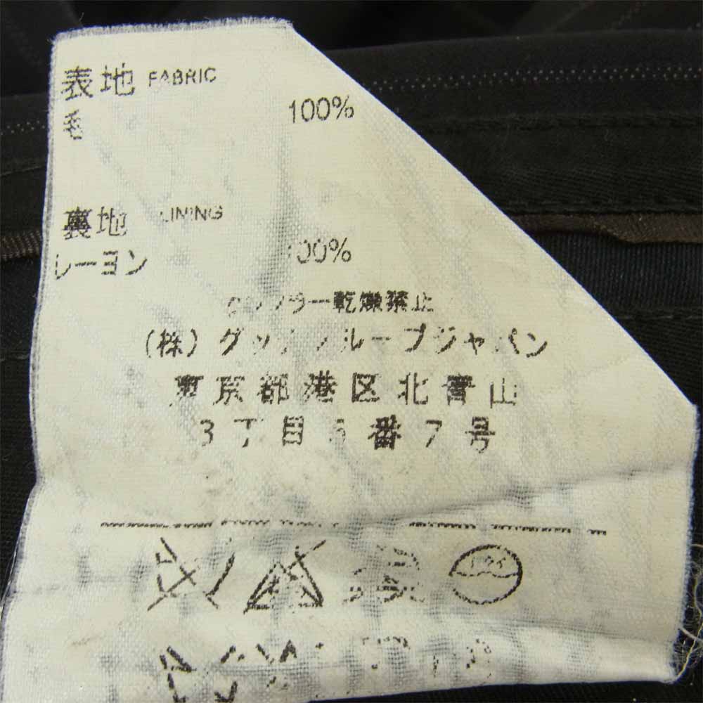 GUCCI グッチ 国内正規品 ストライプ セットアップ スーツ ジャケット パンツ スイス製 ブラック系 46【中古】