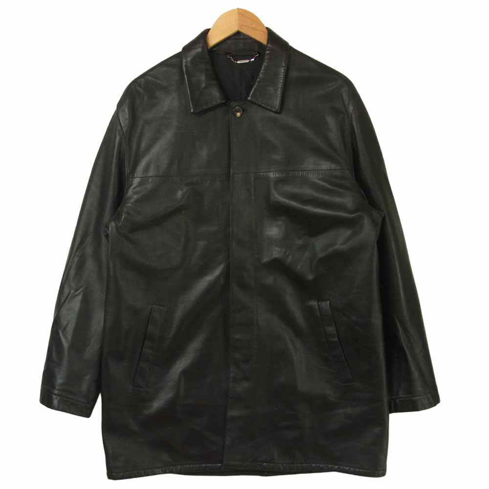 Salvatore Ferragamo サルヴァトーレフェラガモ 国内正規品 フェイクレザー コート ブラック系 48【中古】