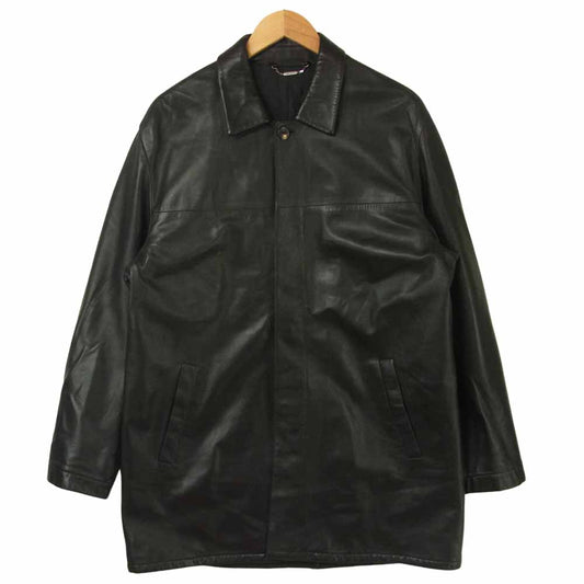 Salvatore Ferragamo サルヴァトーレフェラガモ 国内正規品 フェイクレザー コート ブラック系 48【中古】