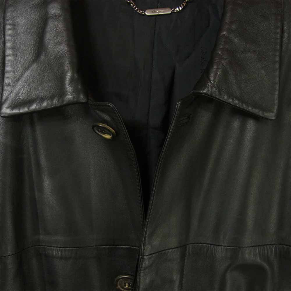 Salvatore Ferragamo サルヴァトーレフェラガモ 国内正規品 フェイクレザー コート ブラック系 48【中古】