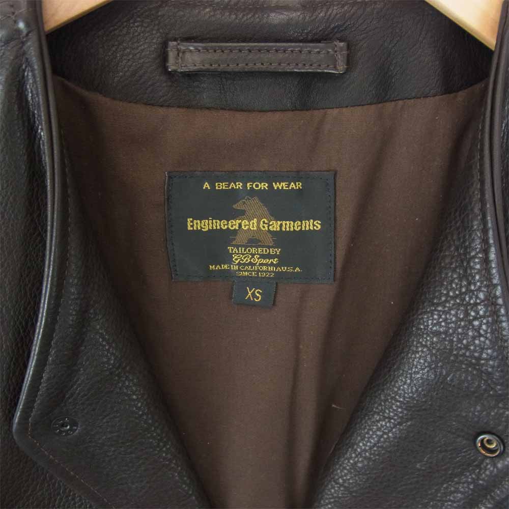 Engineered Garments エンジニアードガーメンツ Golden Bear ゴールデンベア カウレザー ベスト ダークブラウン系 XS【中古】