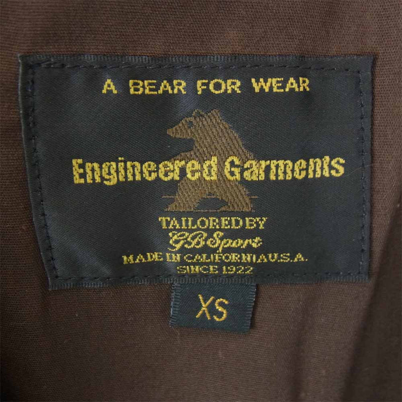 Engineered Garments エンジニアードガーメンツ Golden Bear ゴールデンベア カウレザー ベスト ダークブラウン系 XS【中古】