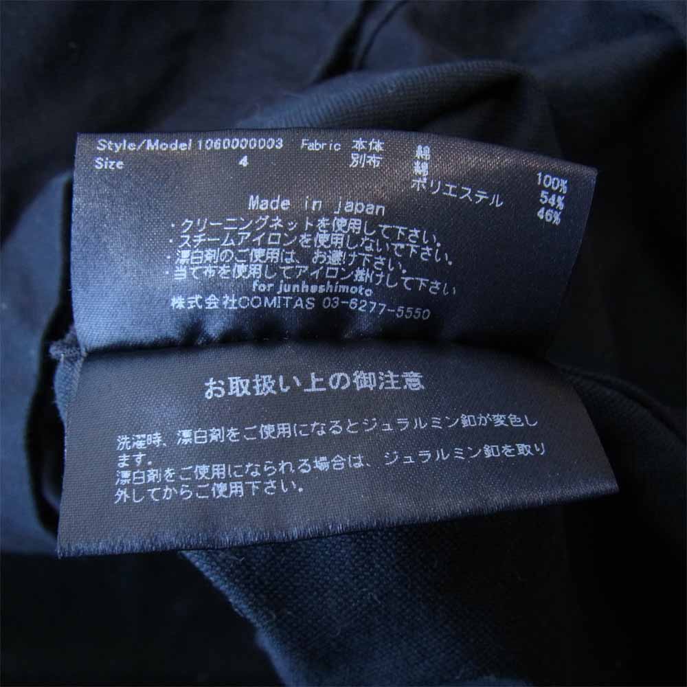 junhashimoto ジュンハシモト 1060000003 SIDE JERSEY SHORT BD SHIRT シャツ 黒 ブラック系 4【中古】