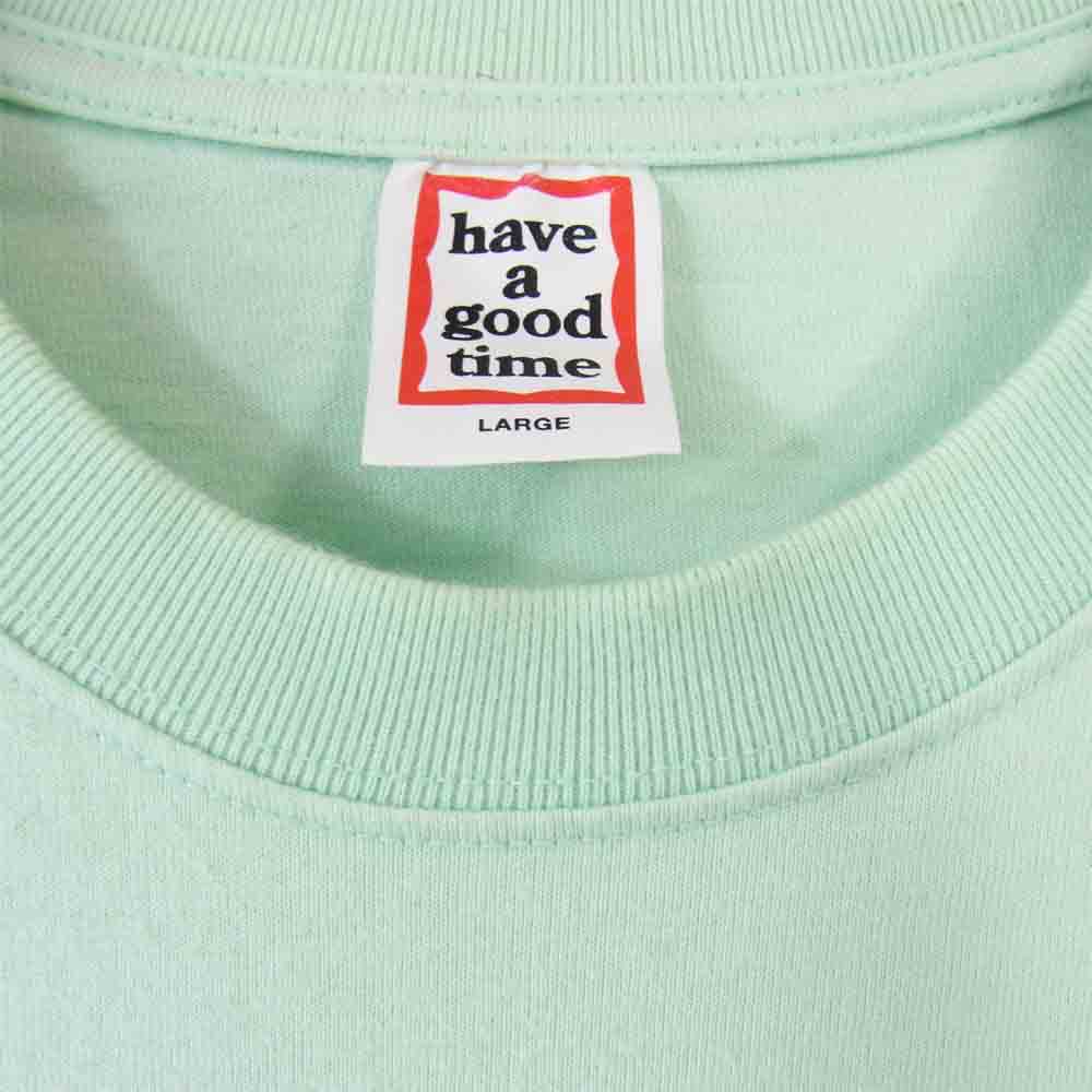 ハブアグッドタイム ロゴプリント 半袖 Tシャツ グリーン系 L【中古】