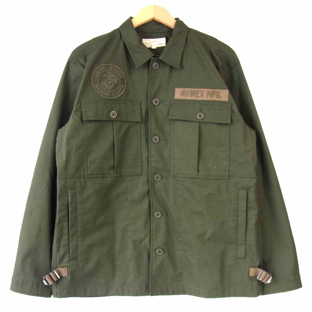 AVIREX アヴィレックス 6195138 ウインドガード M-43 カスタム シャツ CUSTOM SHIRT カーキ系 XL【中古】