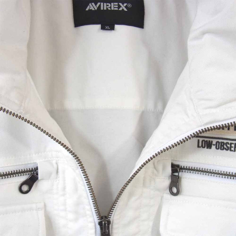 AVIREX アヴィレックス 6102148 ストレッチ シンプル ミリタリー ジャケット STRECH SIMPLE MILITARY JACKET ホワイト系 XL【中古】