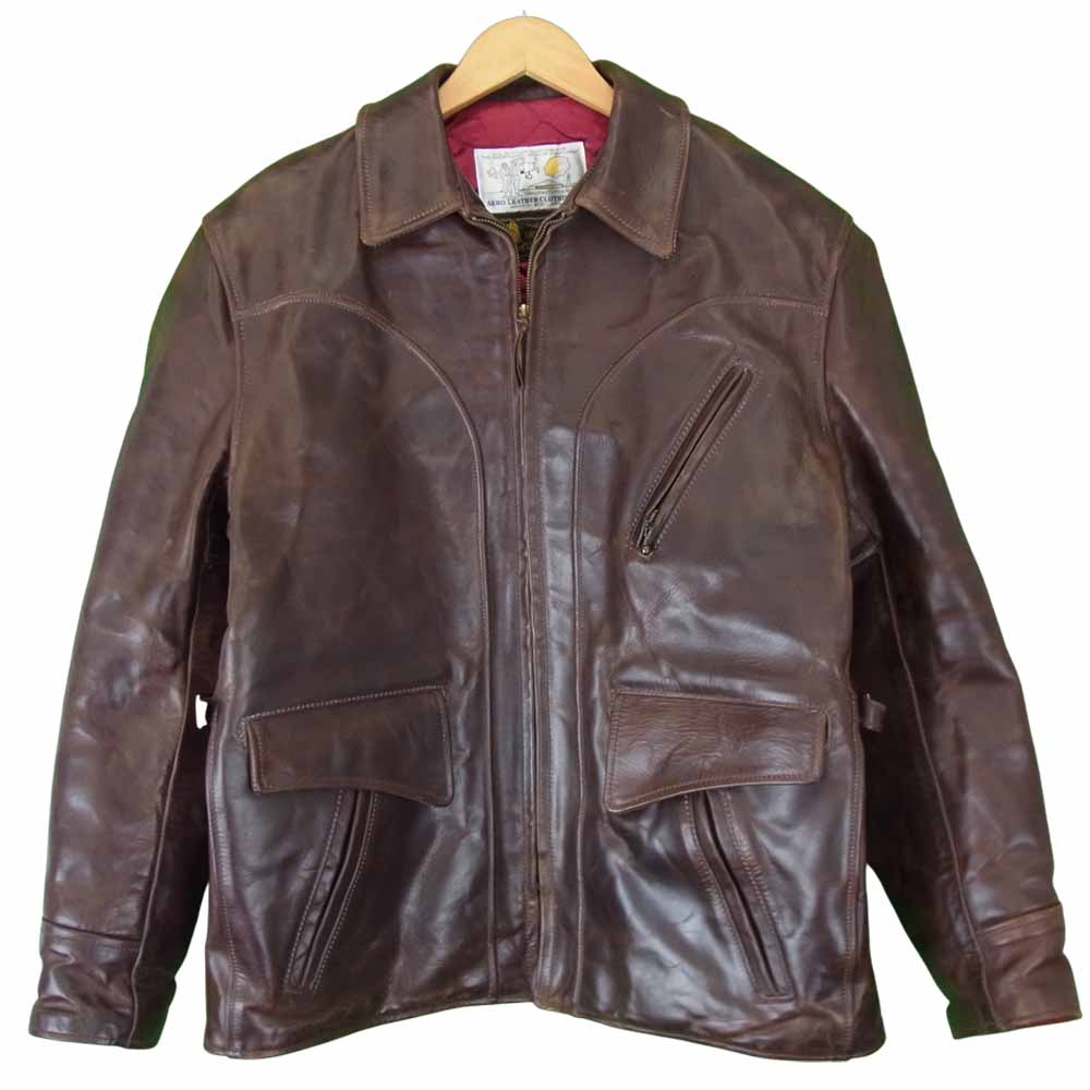 AERO LEATHER エアロレザー HERCULES ヘラクレス レザー ジャケット ブラウン系 40【中古】