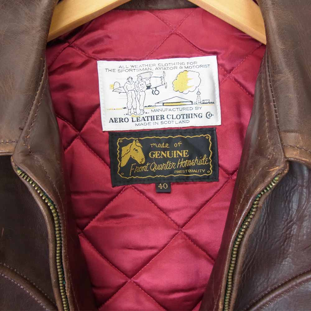 AERO LEATHER エアロレザー HERCULES ヘラクレス レザー ジャケット ブラウン系 40【中古】
